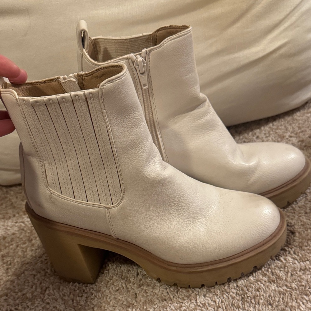 White Heeled Ankle Boots